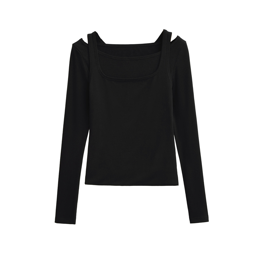 Ladies Sensual Bodycon Solid Long Sleeve Tee