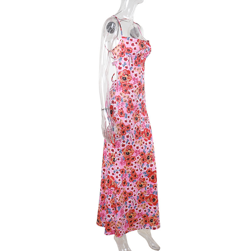 Vibrant Floral Sleeveless High-Waist Pencil Maxi Dress