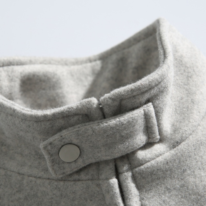 Plain Wool Oversized High Neck Jacket