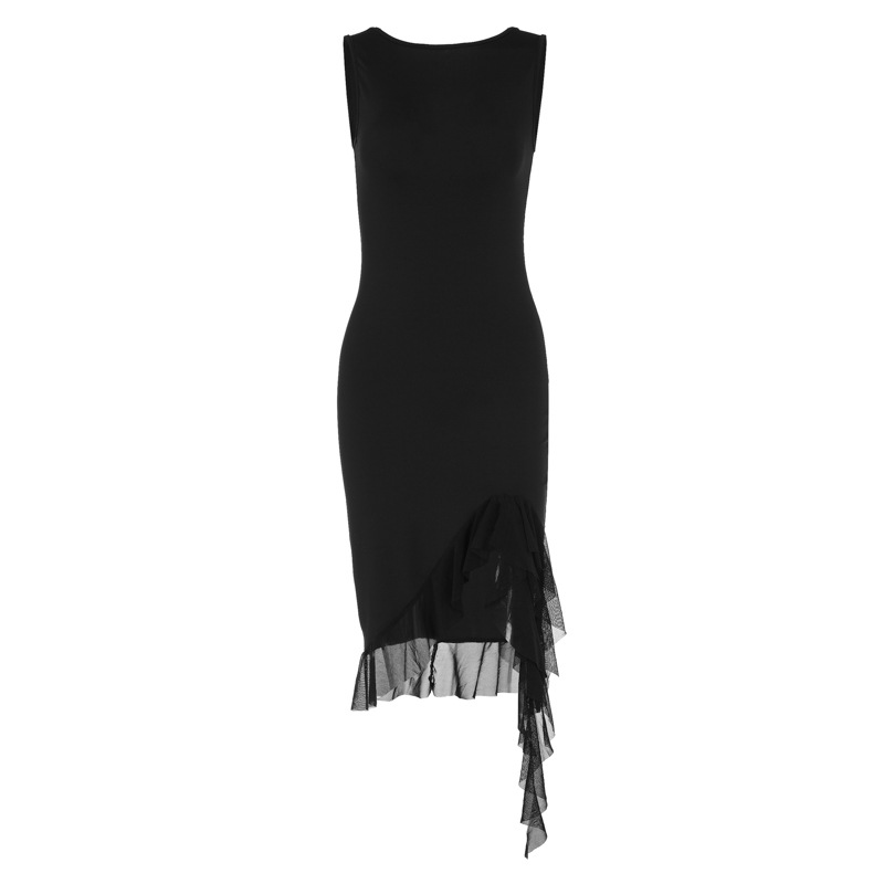 Mid-Rise A-Line Round Neck Contour Tank Dress