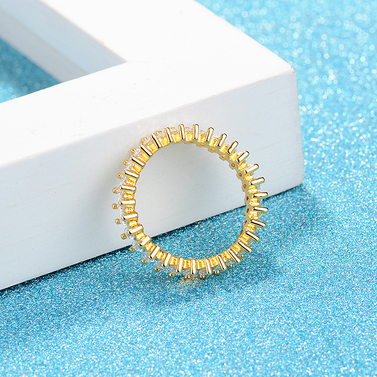 Horse Eye White Zircon Handpiece Fashion Simple European and American Platinum Ring