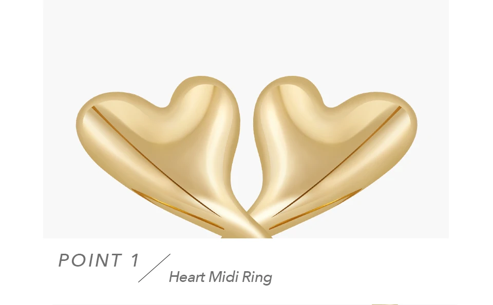 Mini Heart Ring For Women Bi Finger Brass Gold Plated Fashion Jewelry Copper Everydaywear Luck Romantic