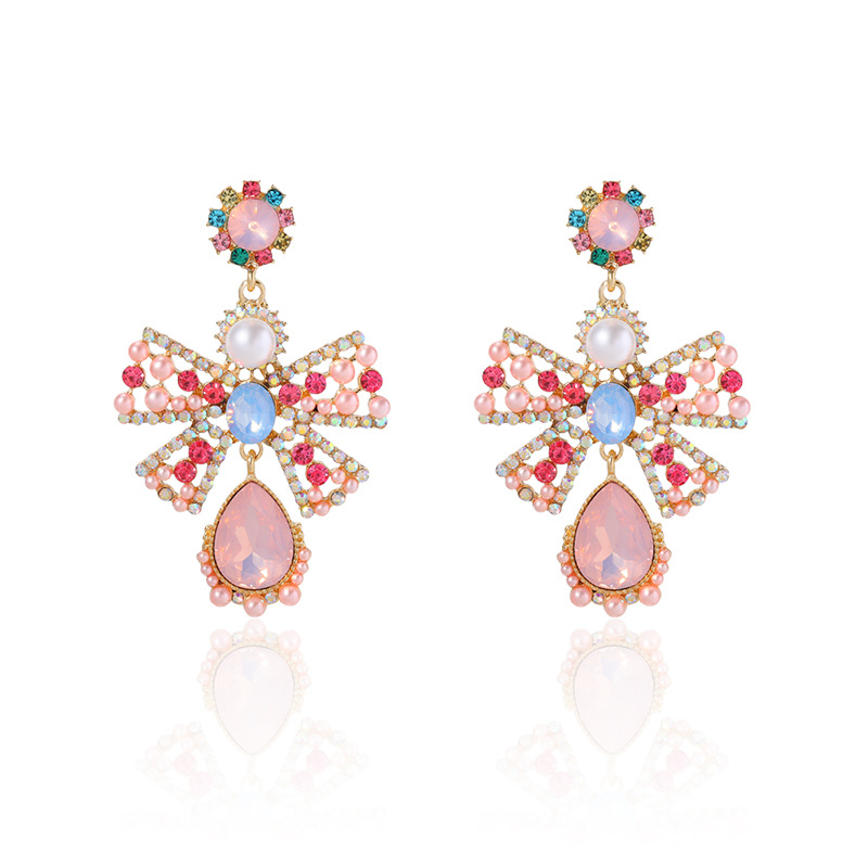 Boho Alloy Pearl Stud Earrings