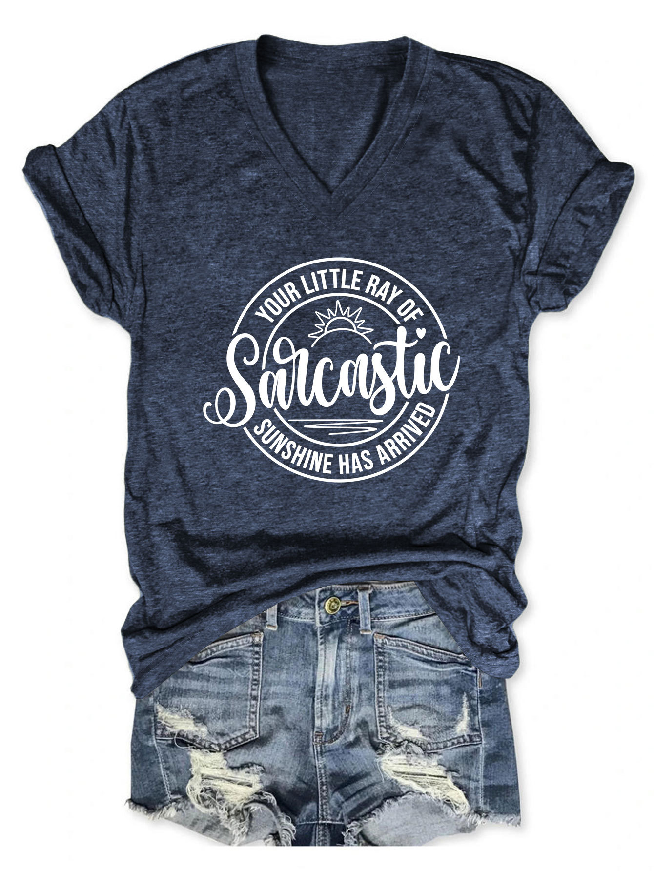 Sassy Geometric Print Round Neck T-Shirt