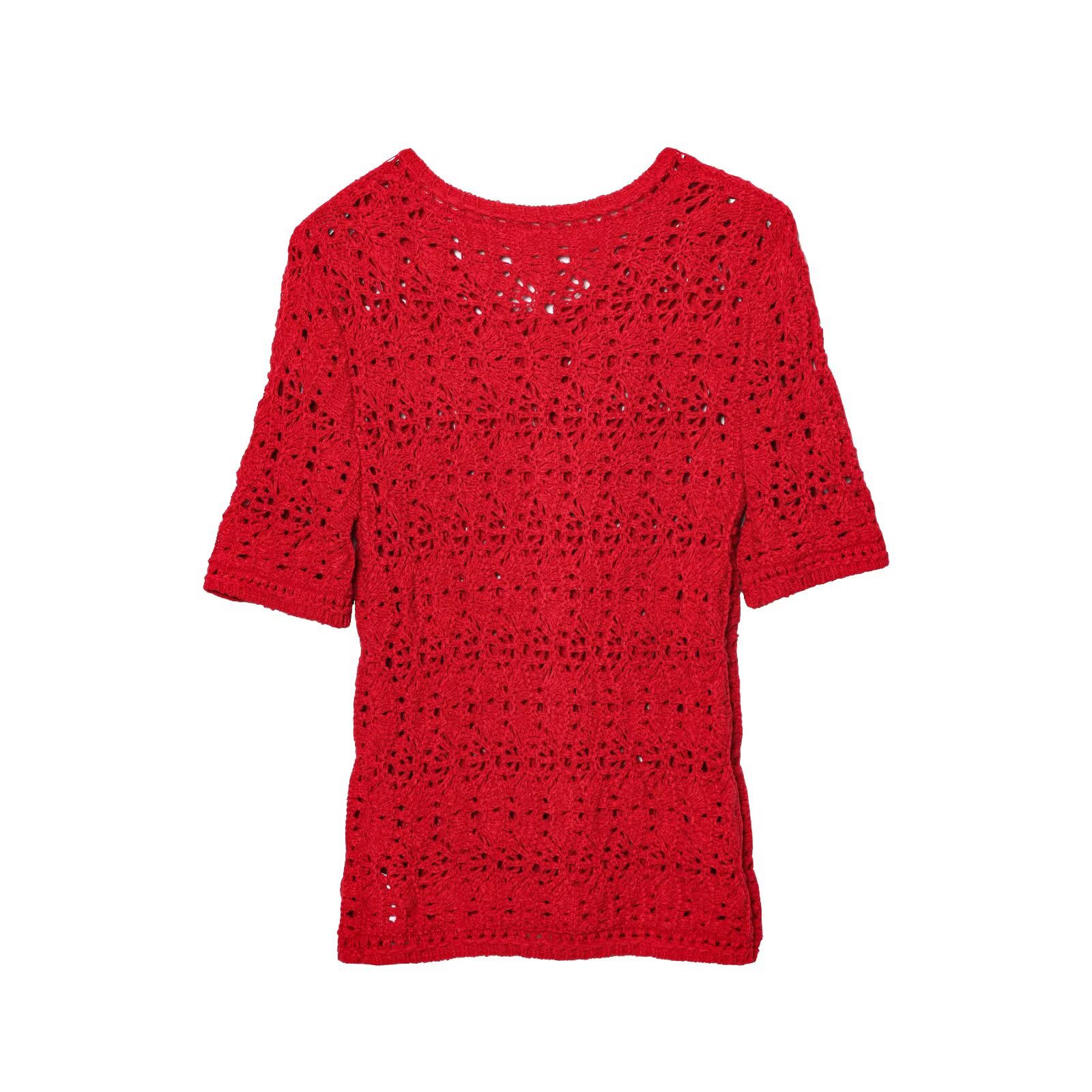 Ladies Three-Quarter Solid Crew Sweater