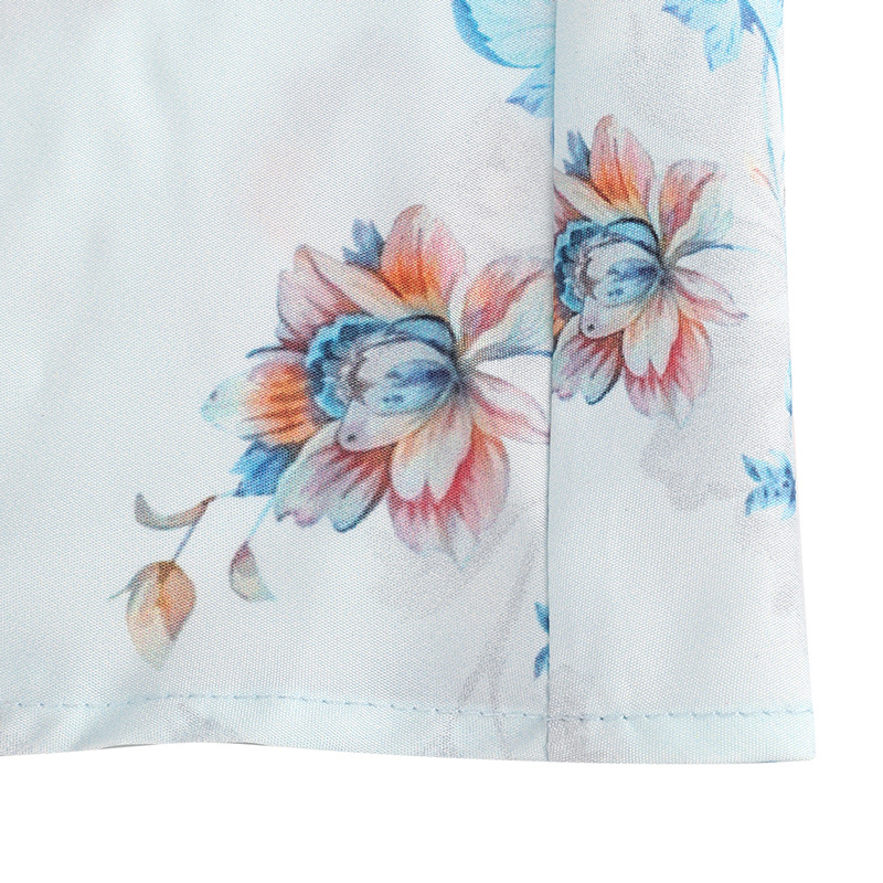 Short Puff Shoulder Botanical Maxi Dress