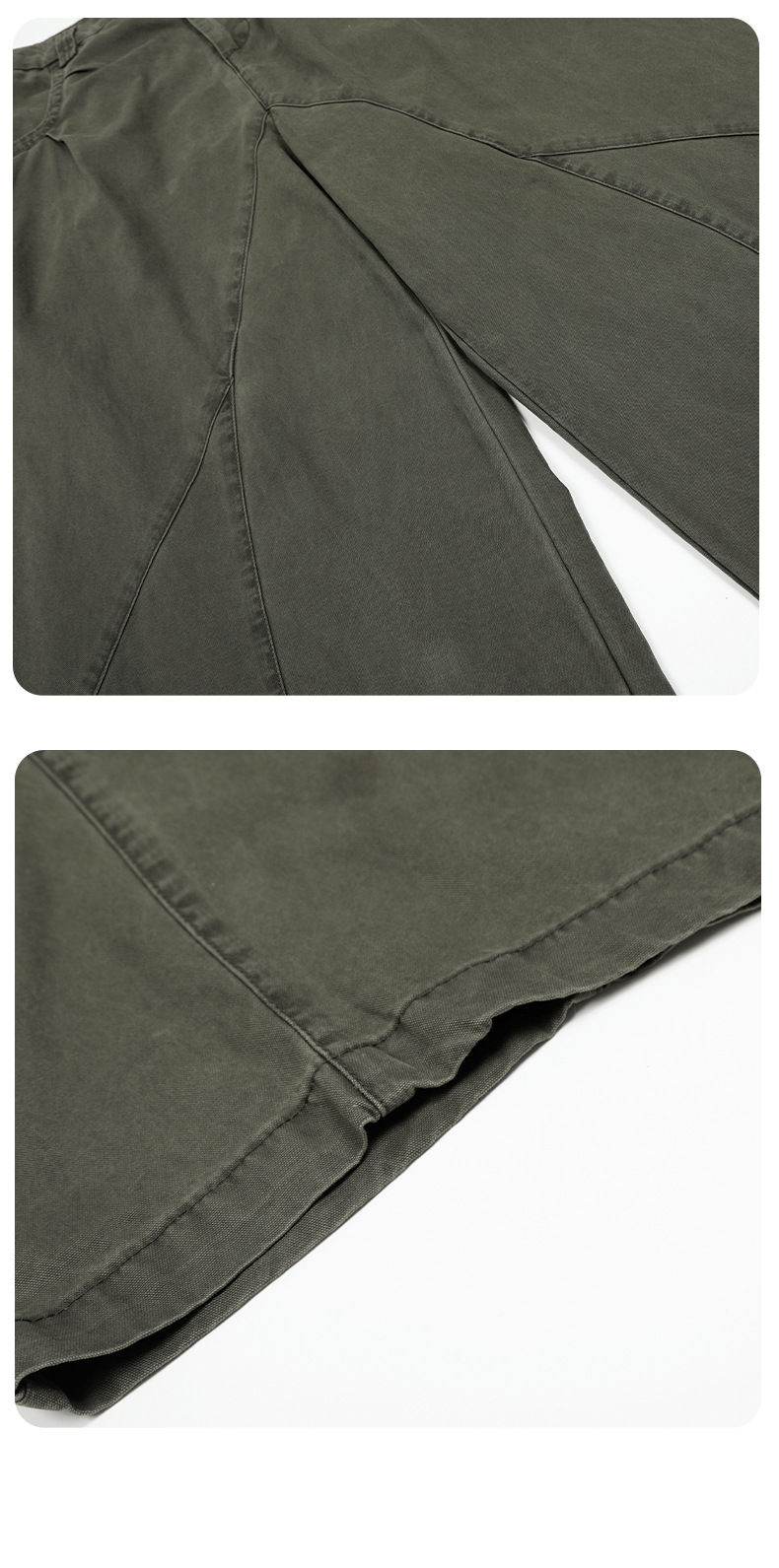 Pants with Washed-Out Pockets for Men and Women Loose Fit Casual Banana Trousers