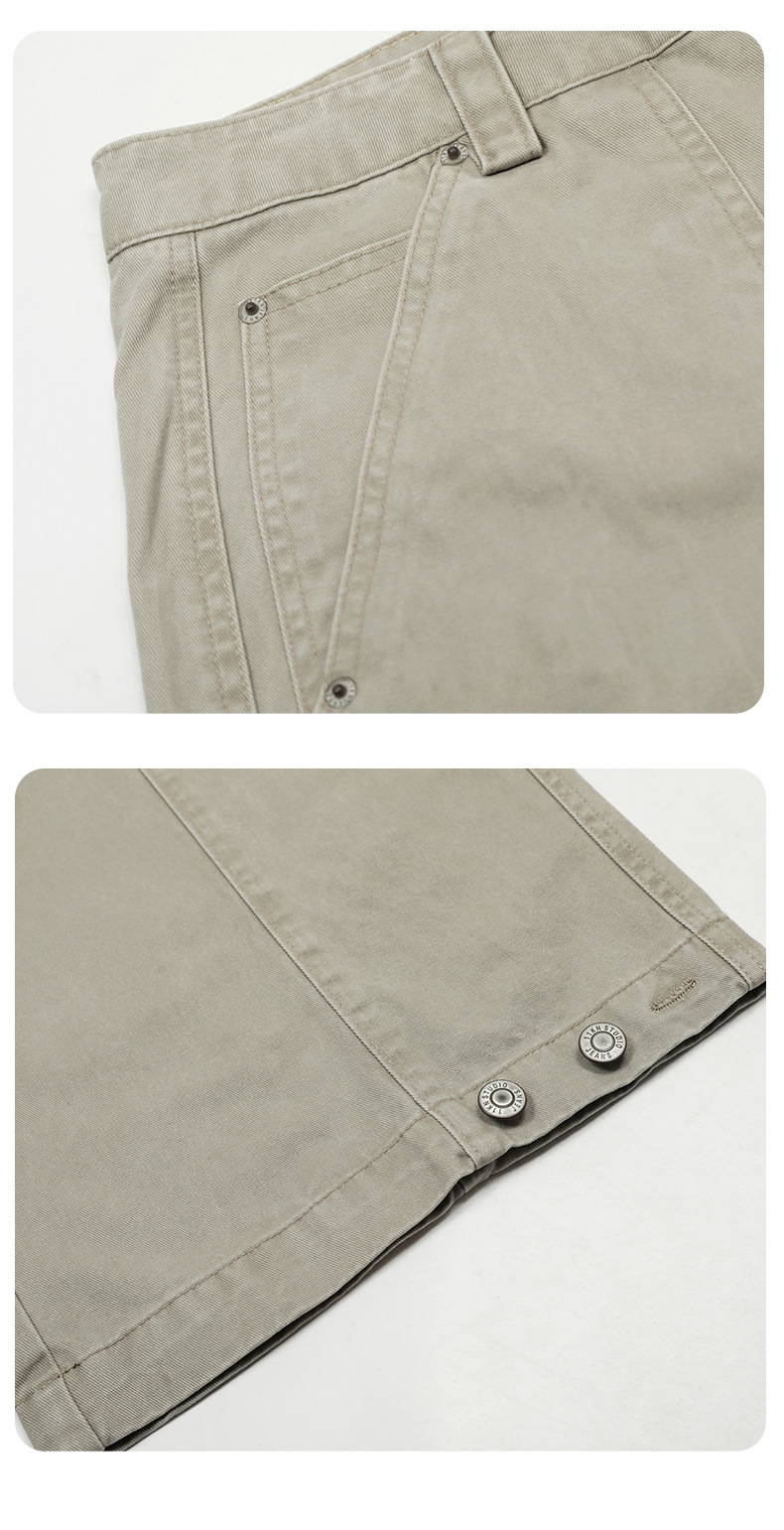 Straight Leg Work Pants for Men and Women Street Loose Wide-Leg Aged Casual Long Trousers