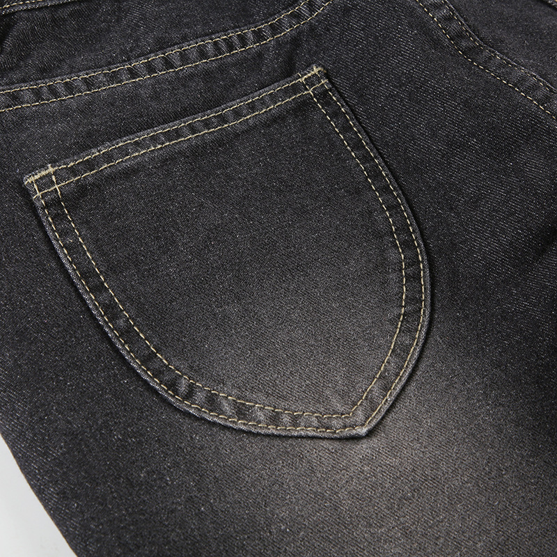 Plant flower embroidery slim fit and slimming flared jeans