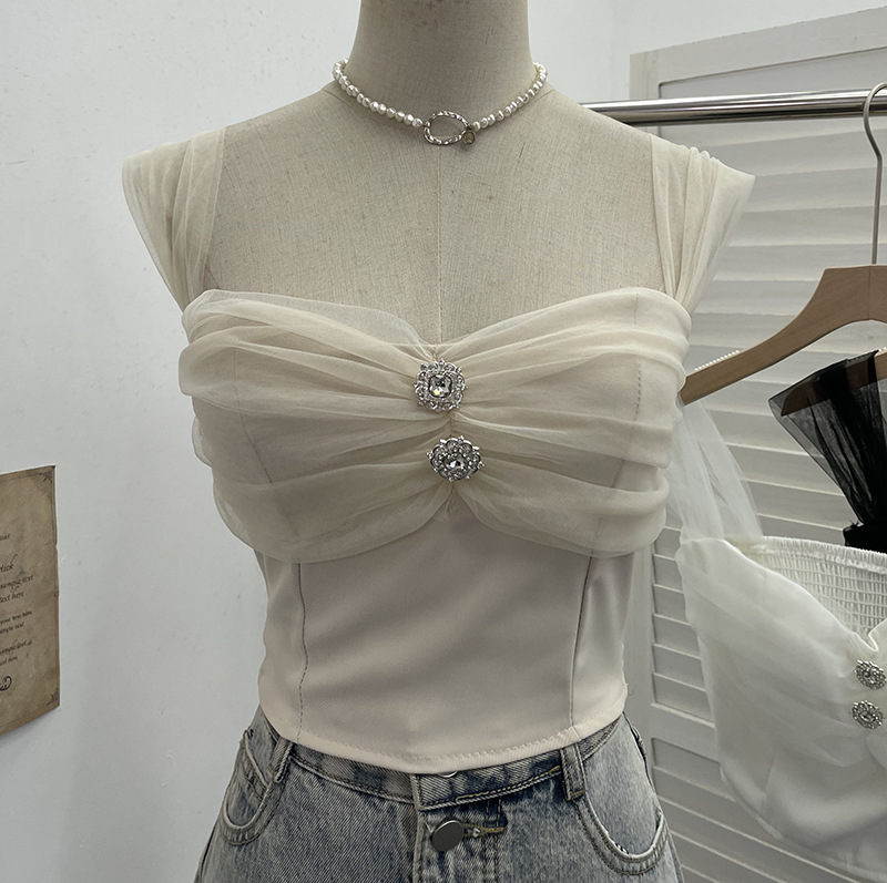 Sexy Slim Fit Solid Color Mesh Top