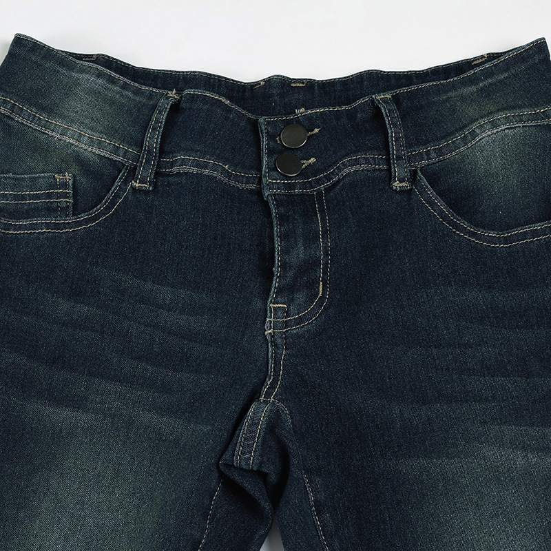 Low waist wash water slimming versatile slim fit flared jeans