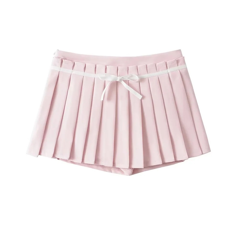 Cotton Solid Flirty Fitted Waist Textured Mini Skirt