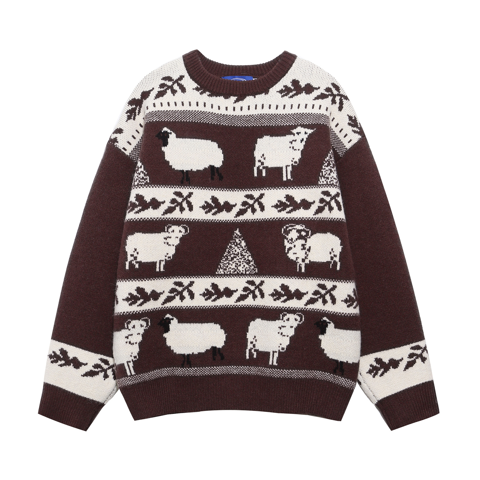 Japanese Vintage Loose Fit Acrylic Jacquard Sweater