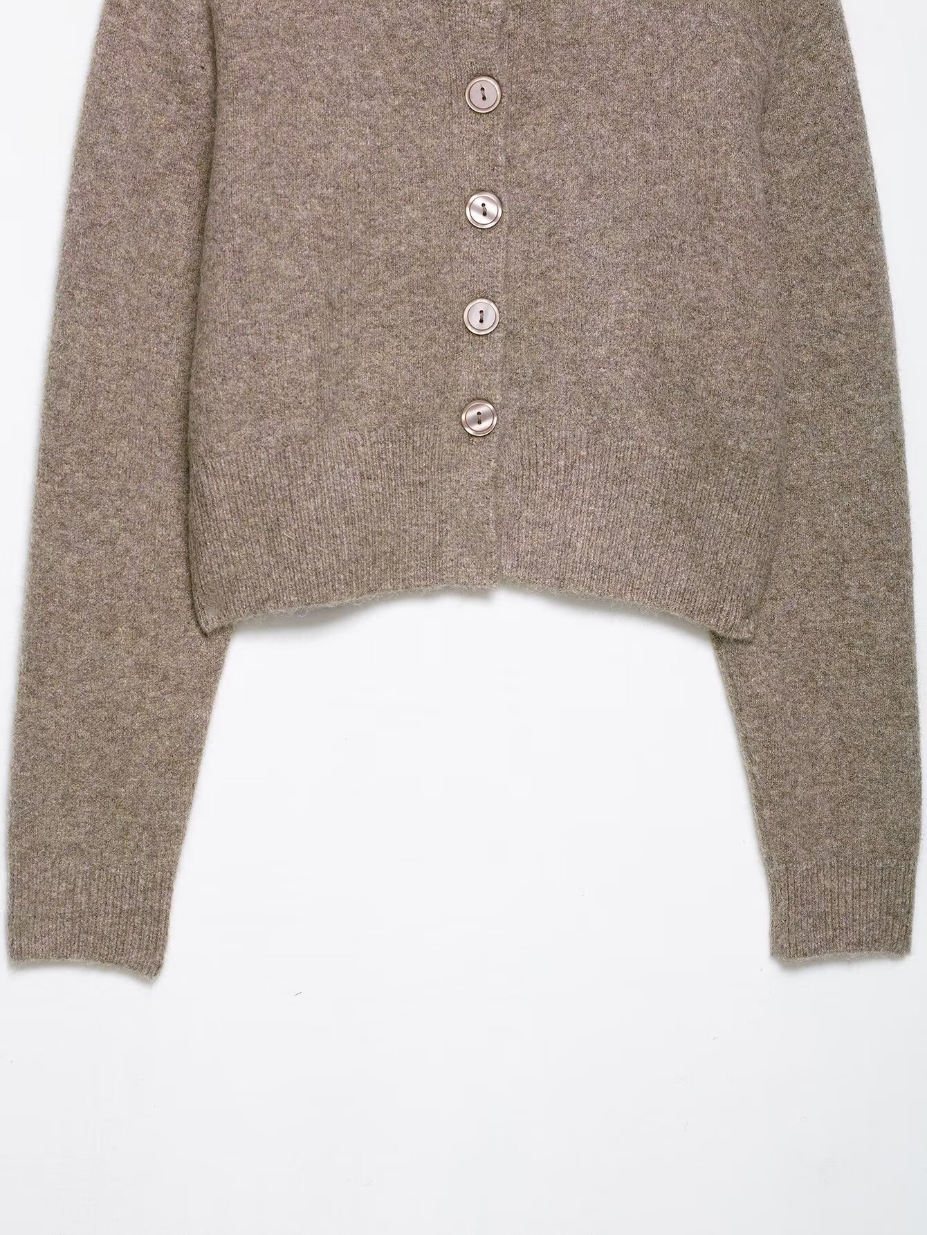 Ladies Crewline Full Sleeve Buttoned Plain Polyester Sweater