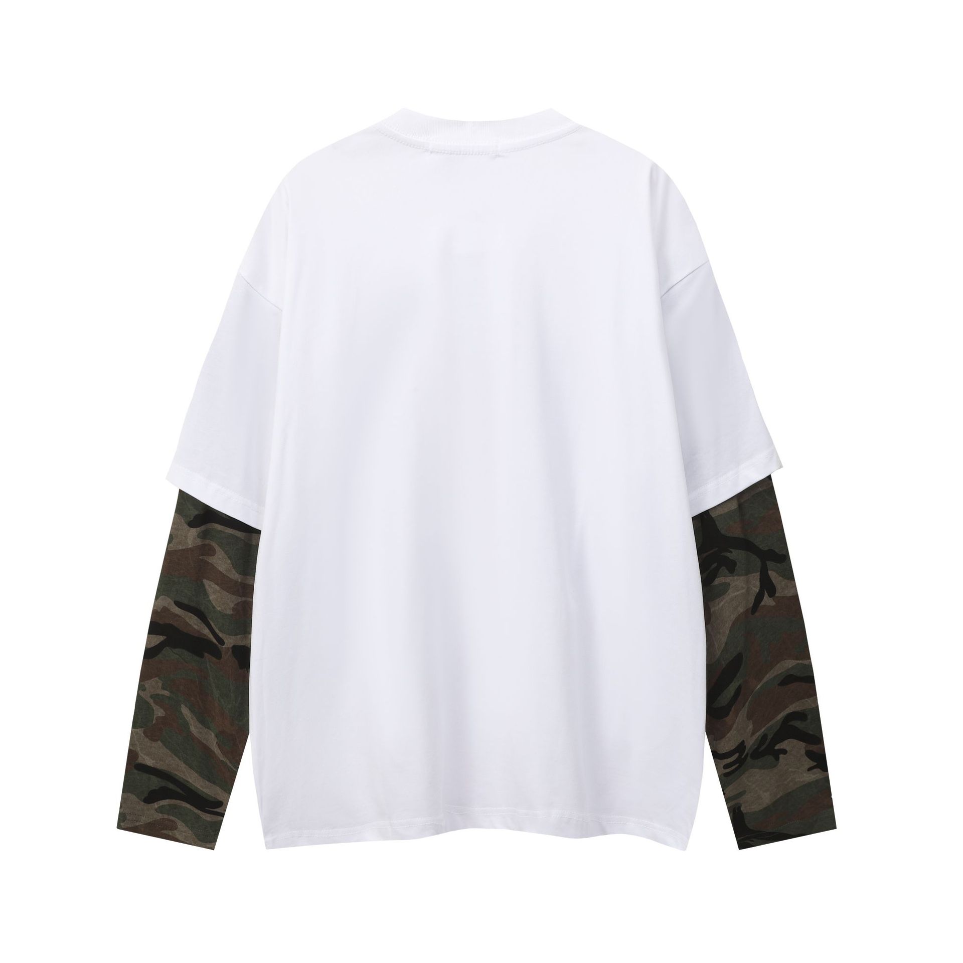 Oversized Vintage Camo Layered Hoodie