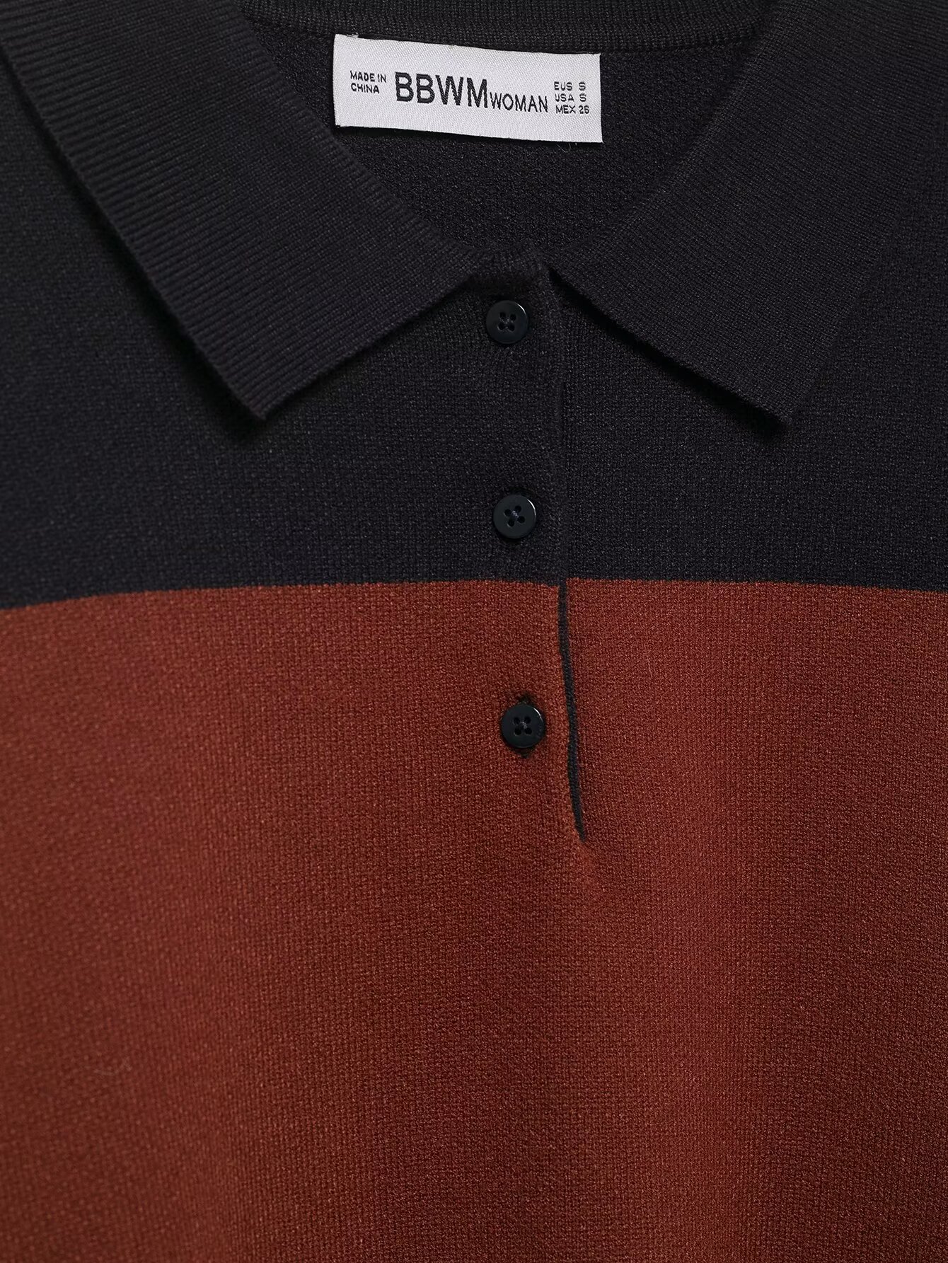 Striped polo shirt collar knit sweater