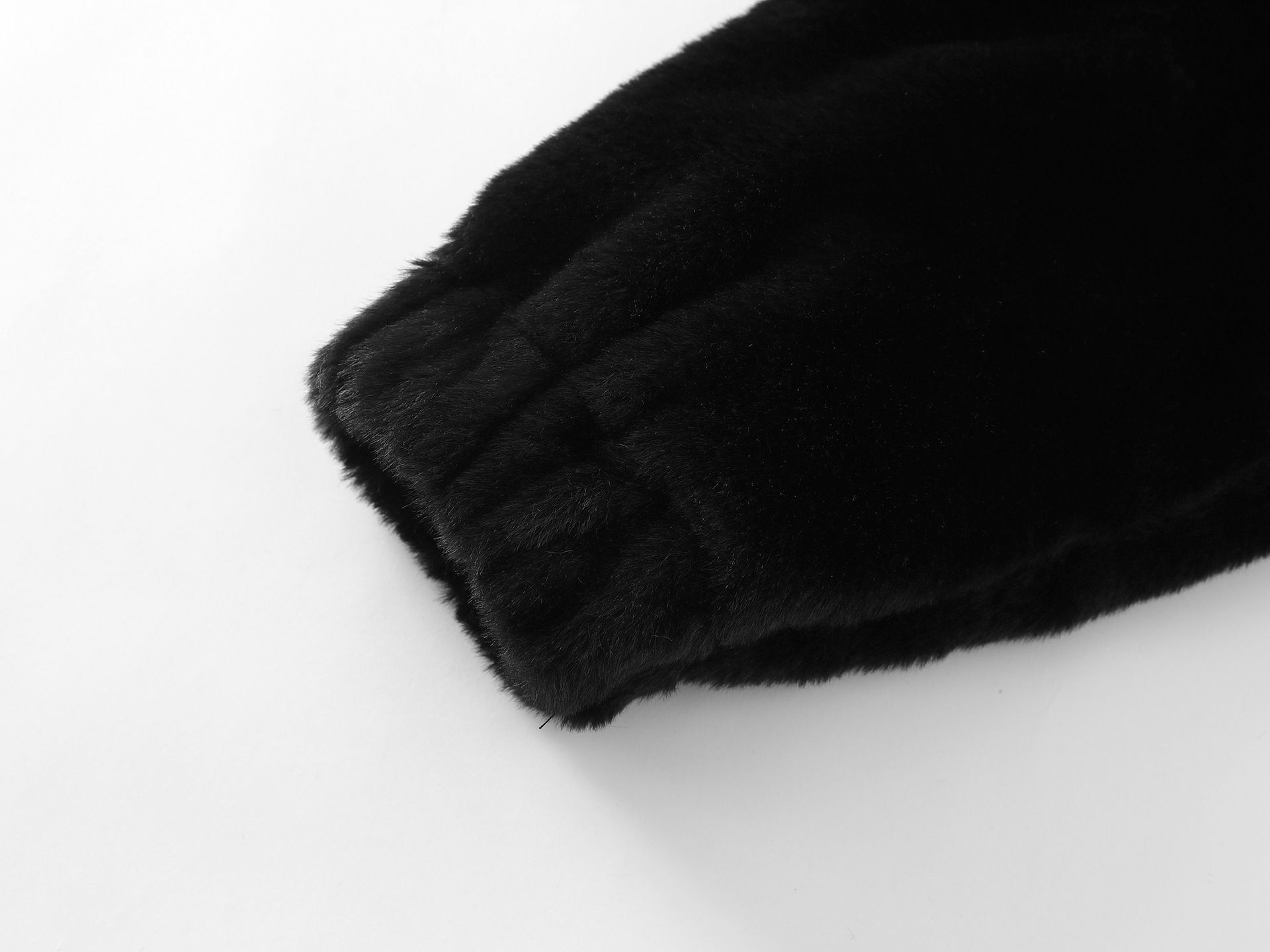 Stand-up Collar Faux Rabbit Fur Jacket Loose Quilted Thick Cotton Coat