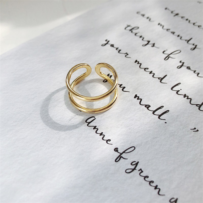Unisex Silver Cutout Chunky Ring