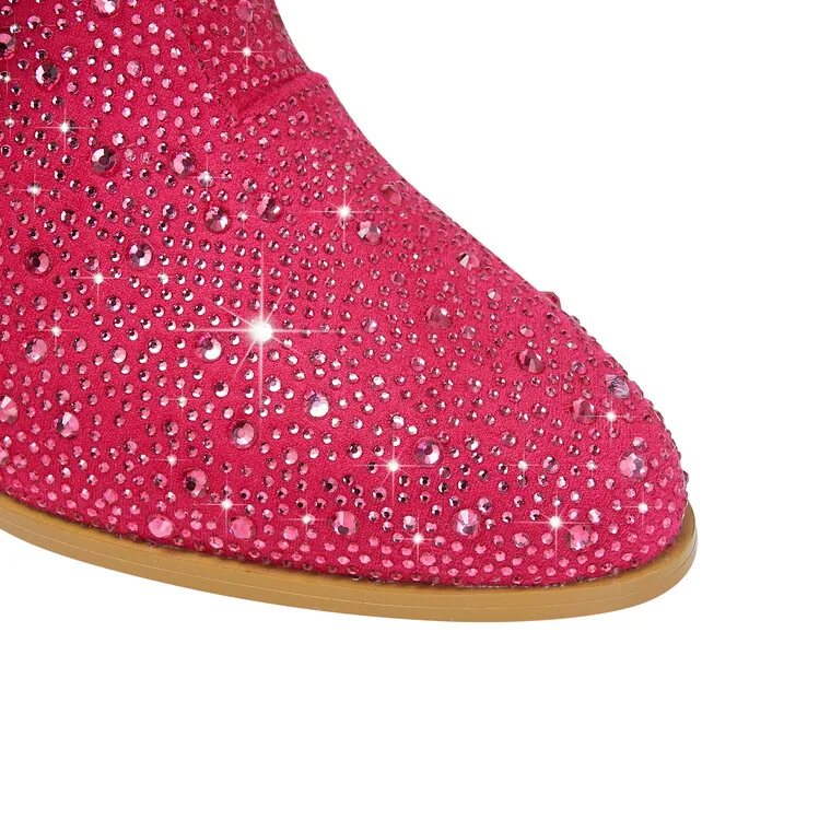 Ladies Rubber Tall Chunky V-Toe Boots