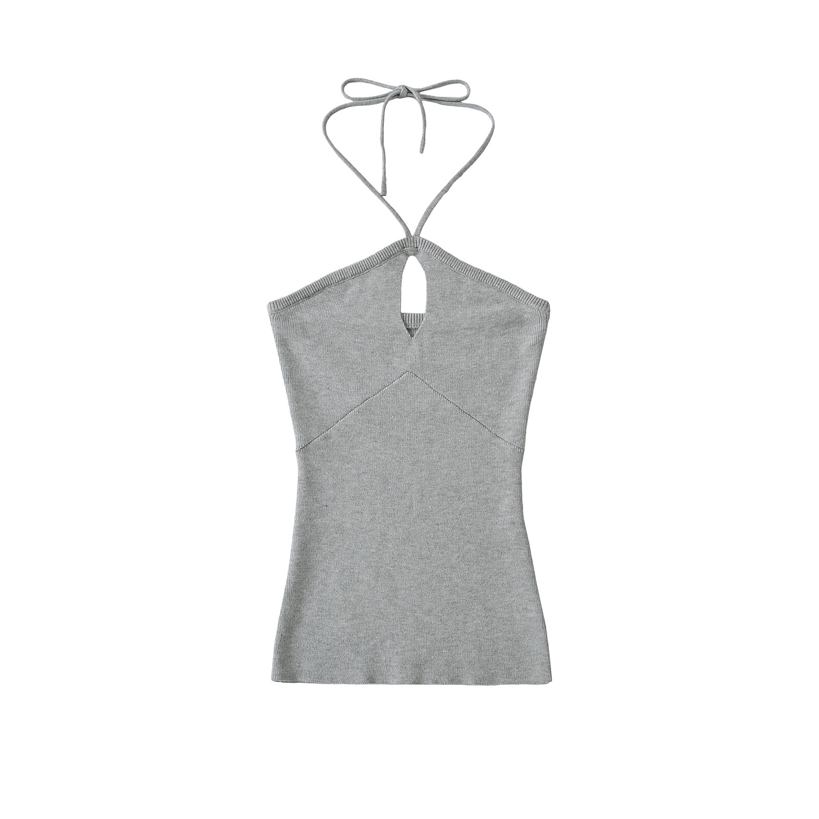 Hanging neck strap with exposed navel, slim and sexy small suspender