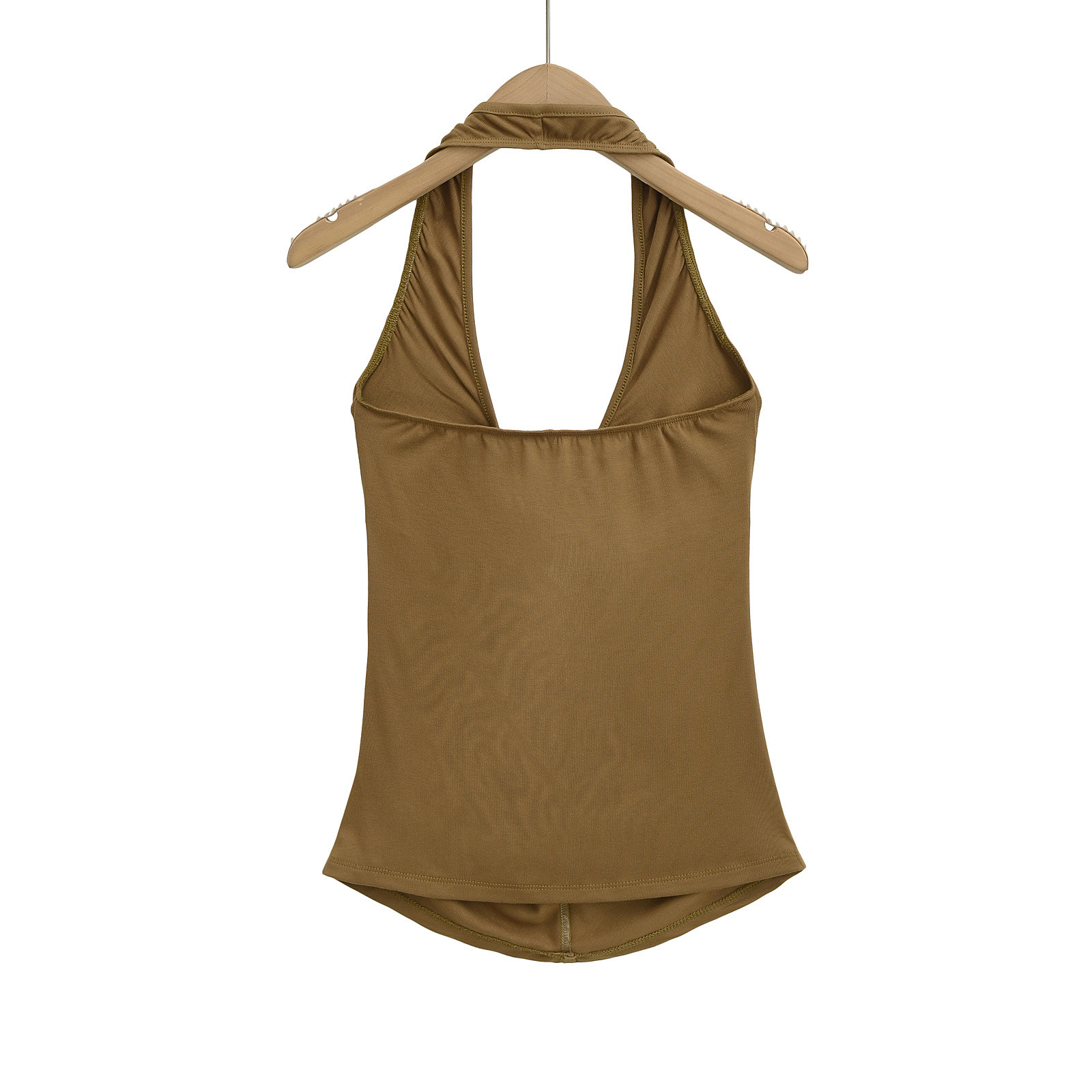 Slim Fit V-Neck Front Knot Strapless Tank Top for Women Sleeveless Top