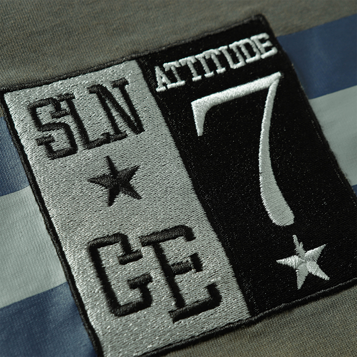 Vintage Button Placket Letter Sweatshirt