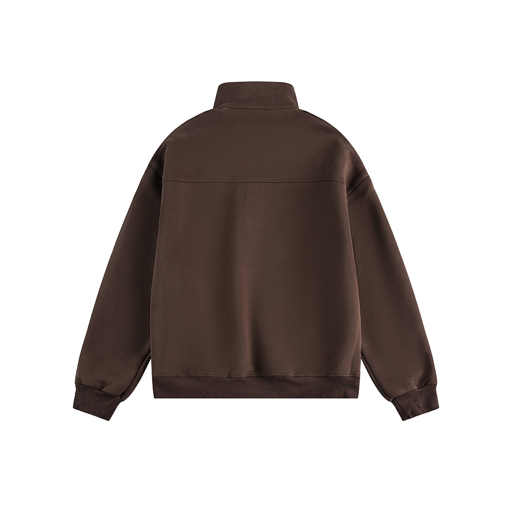 American Trend Partial Zipper Long Sleeve Sweatshirt