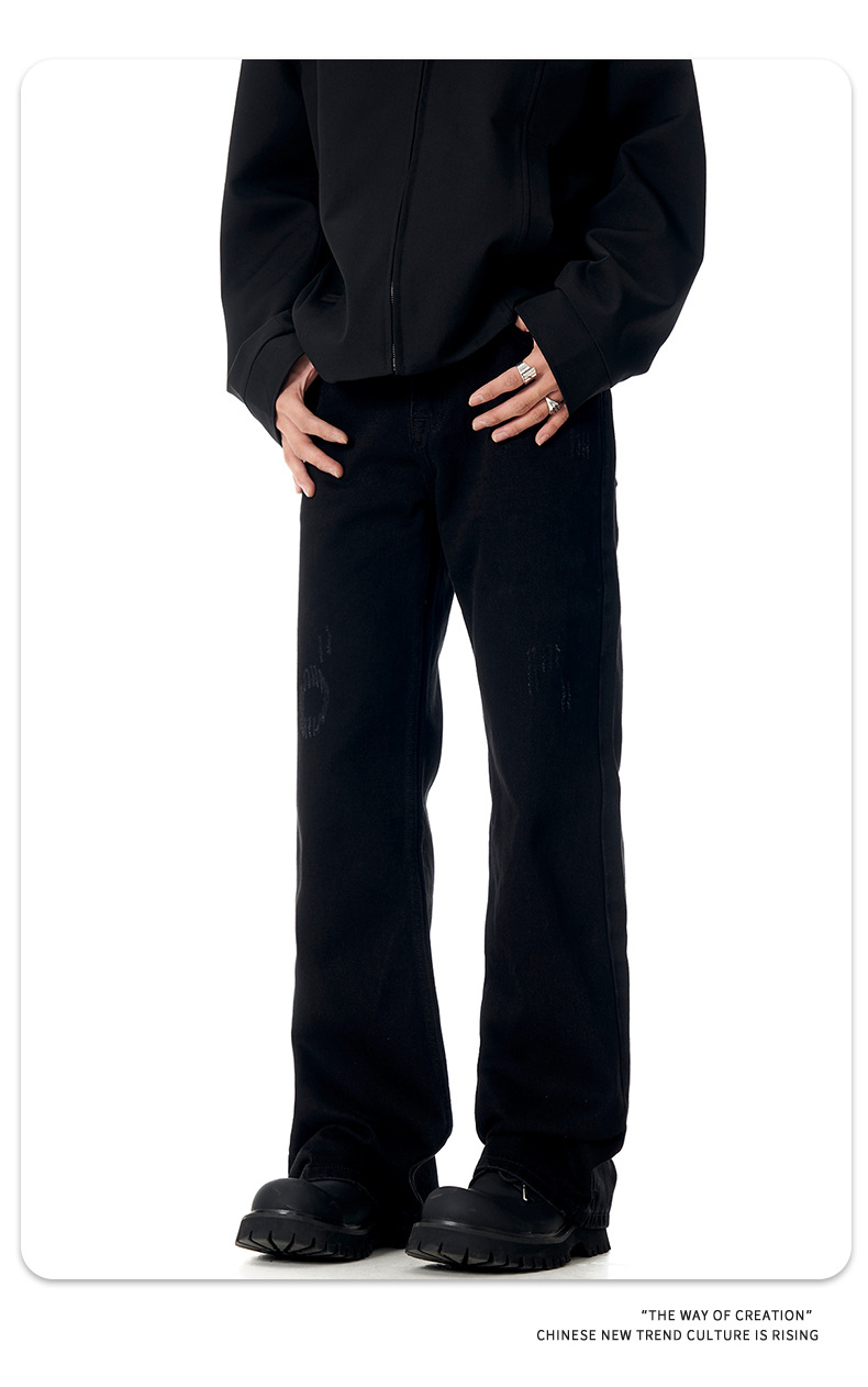 Streetwear Faded Straight Leg Loose Wide Leg Retro Versatile Cleanfit Long Pants