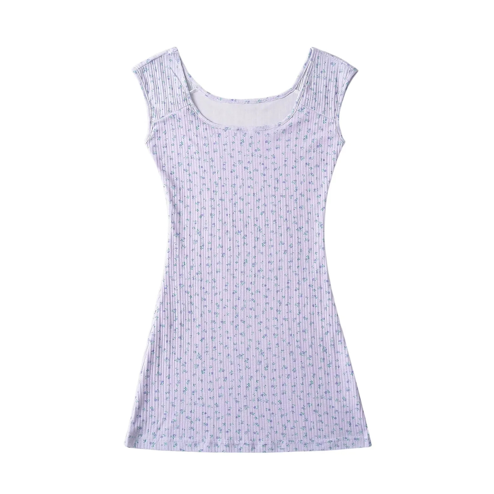 Crossover Knit Flower Mini Skirt