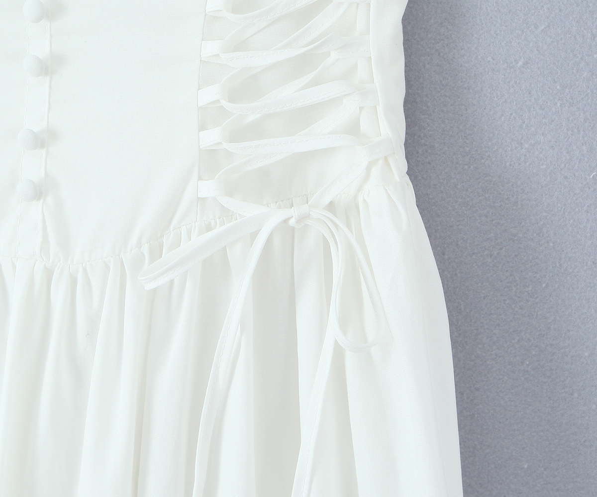 Round Neck Solid Polyester Polished Commute Dress