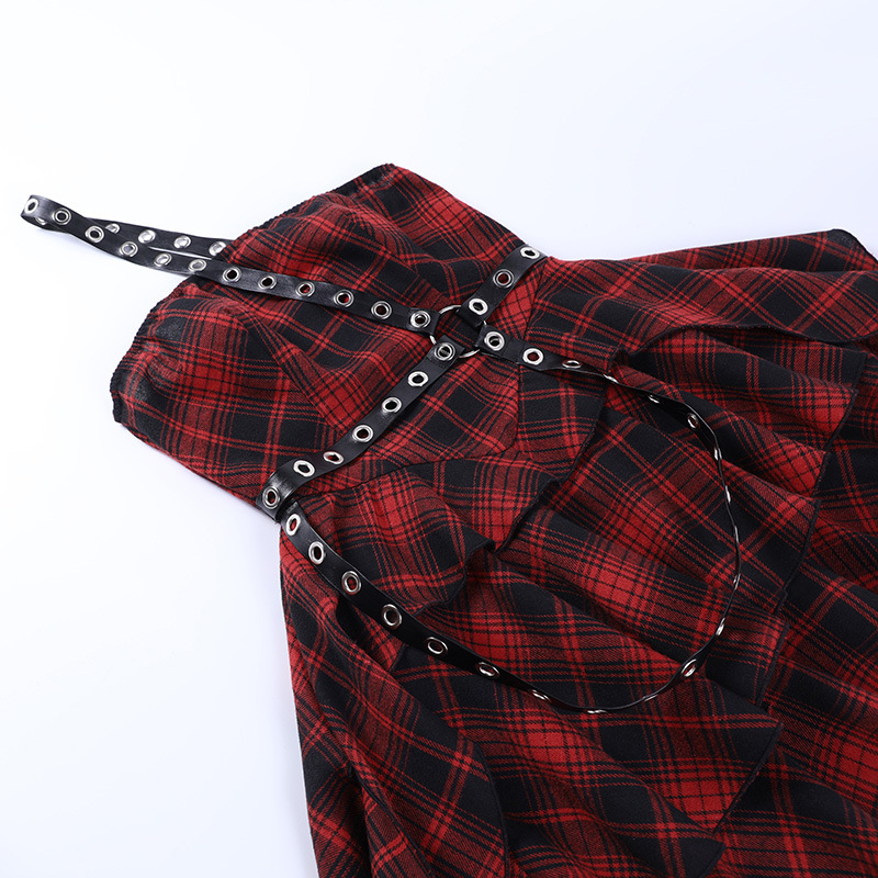 Urban Asymmetric Checkered Tube Dress