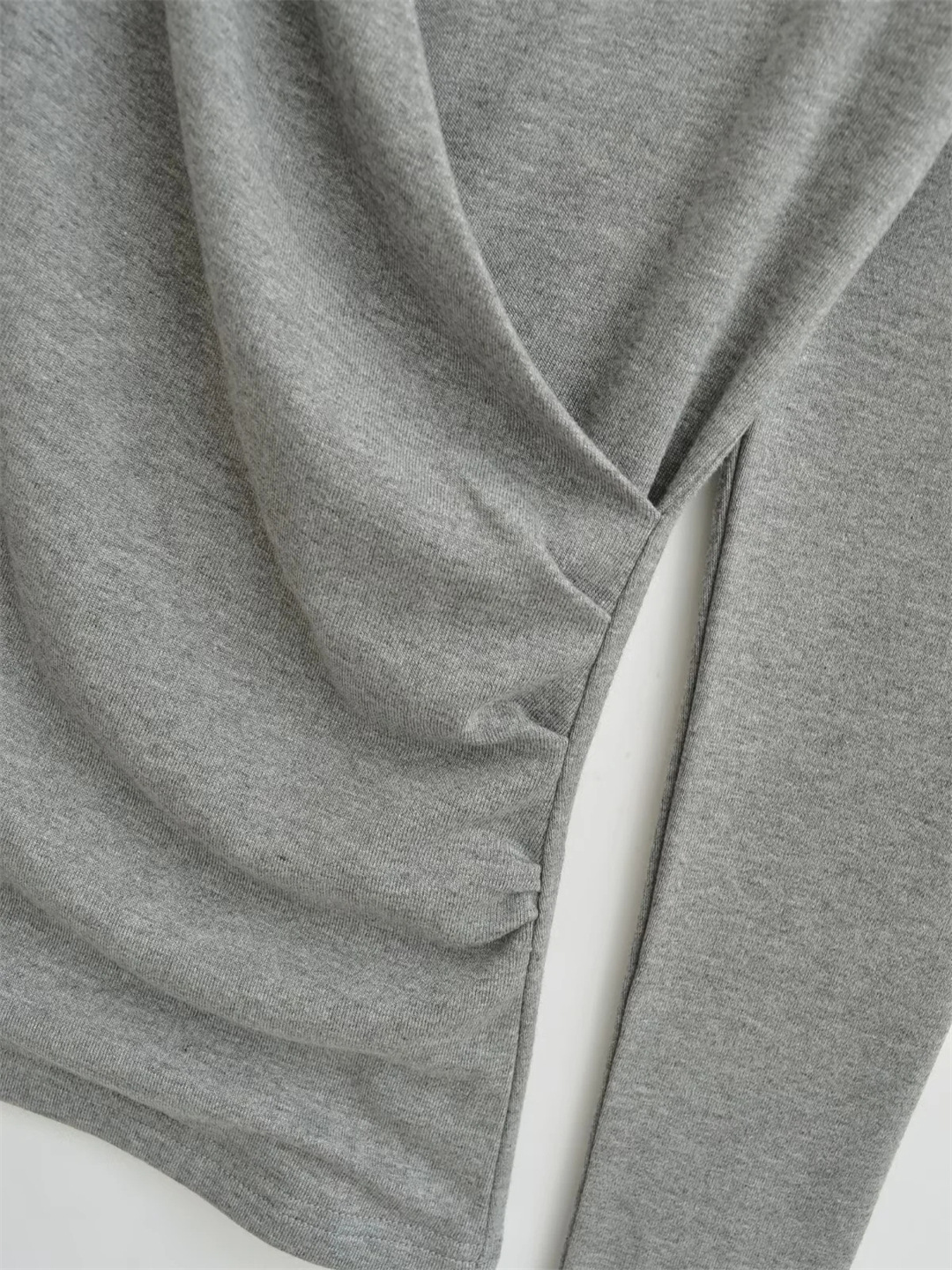 Ladies Plunge Crisscross Full-Sleeved Slim Fit Tee