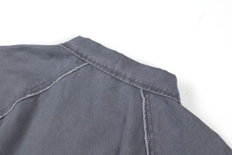 Vintage Distressed Cotton Patchwork Cropped Hooded Utility Jacket