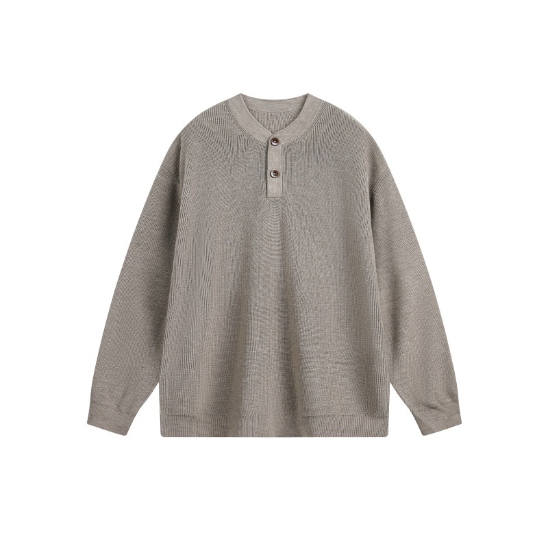 Simple Button Placket Knitwear