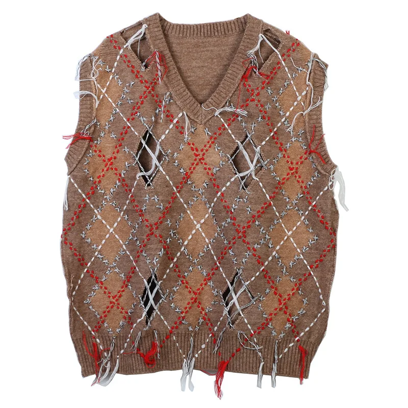 Ladies Oversized Wool Blend Button Front Fringe Cardigan