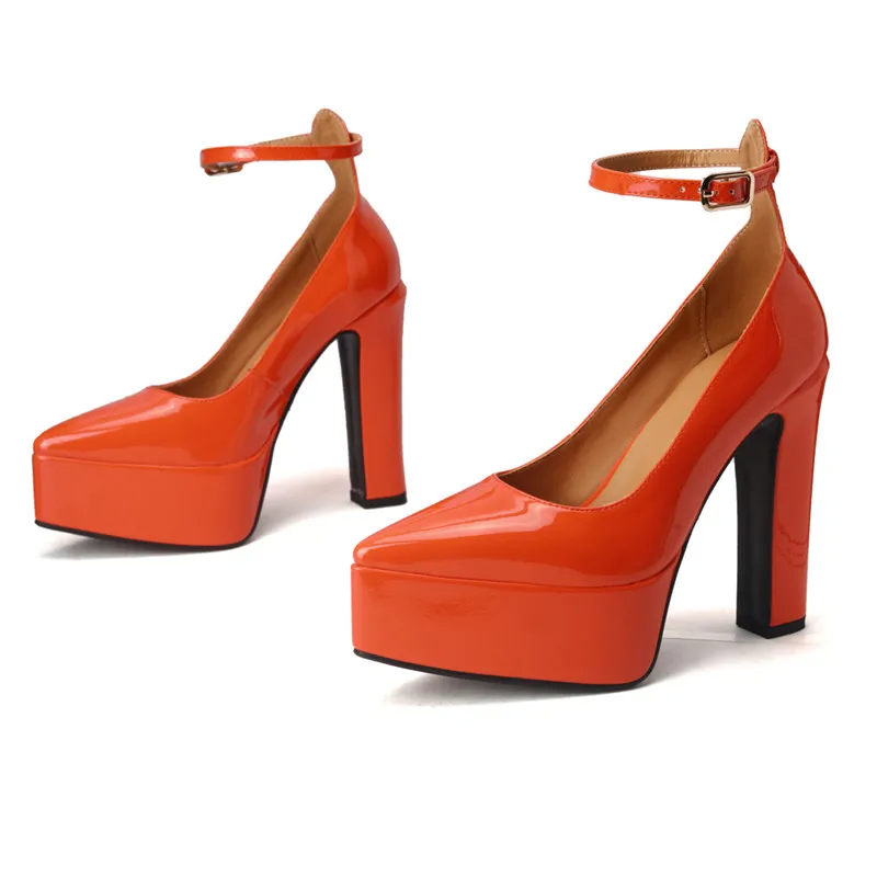 Ladies Shiny Stiletto Raised Sole Evening Shoes