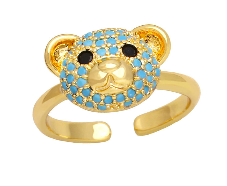 Simple sweet cute bear ring female fashion accessory open ring
