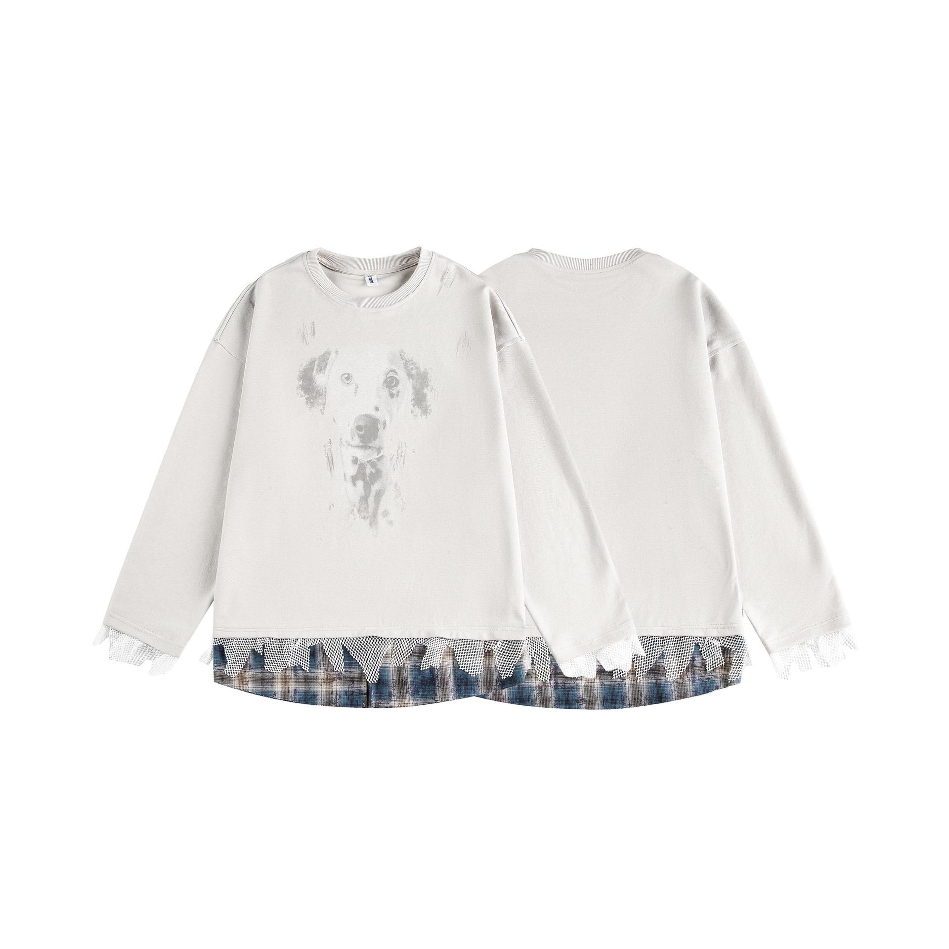Long Sleeve Canine Graphic Crewneck Hoodie