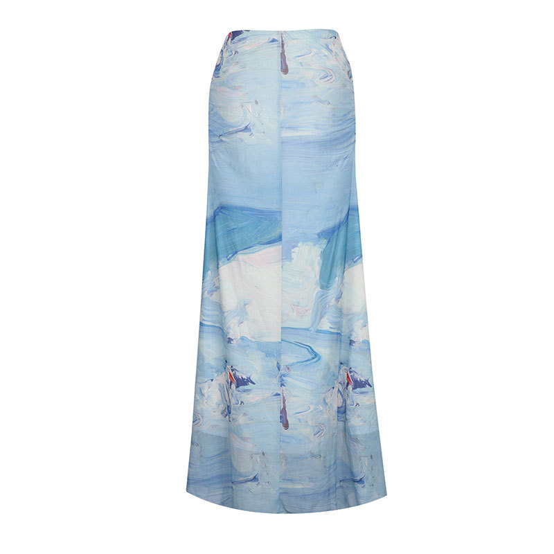 Soft Glossy Swirl Polyester Skirt