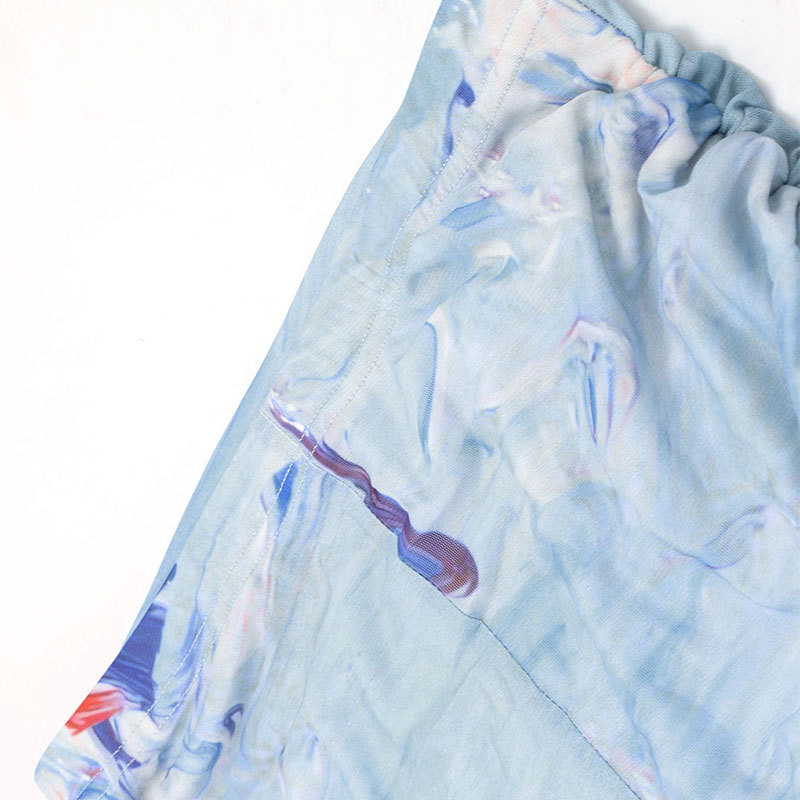 Soft Glossy Swirl Polyester Skirt