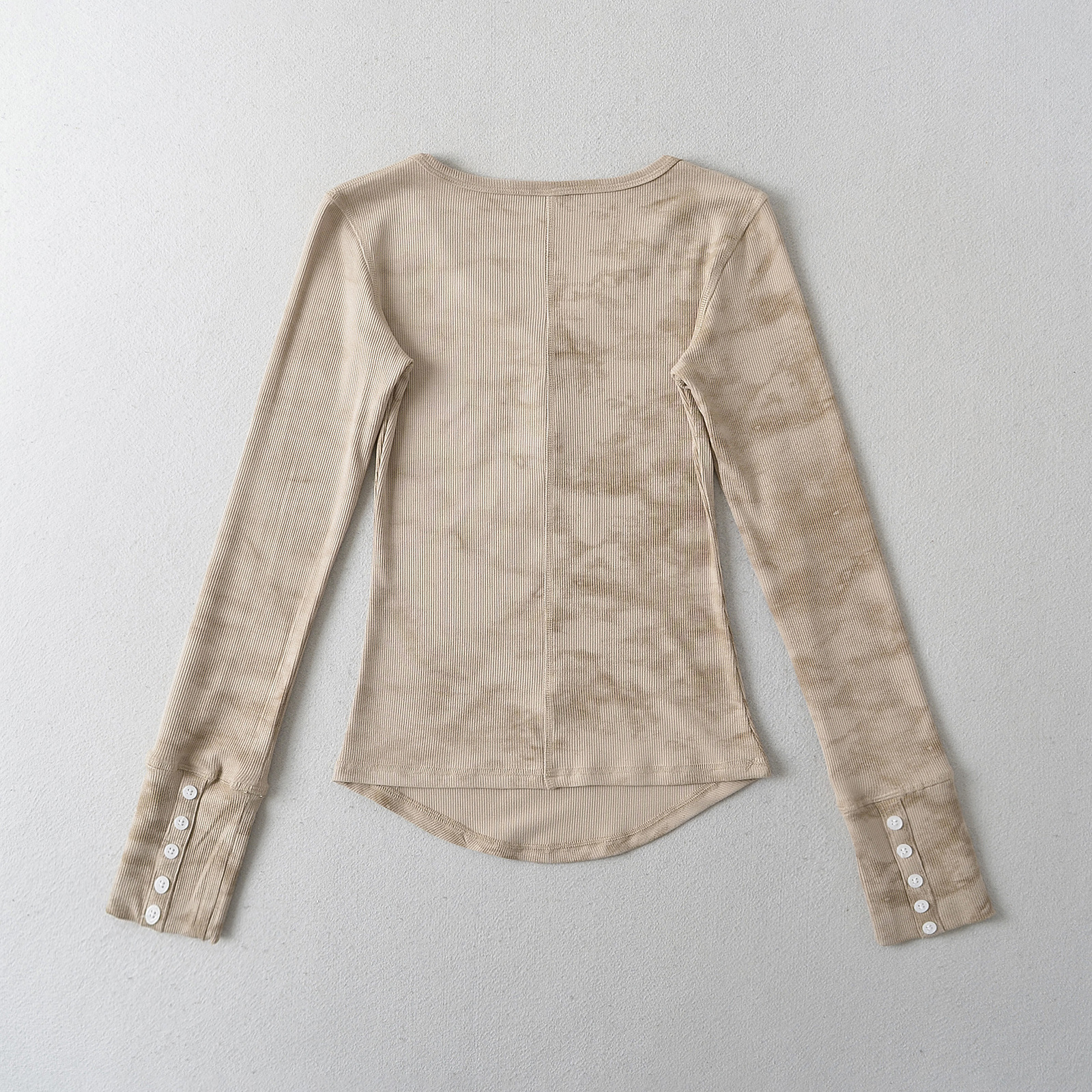 Marbled Plunge Full Arm Spandex Tee