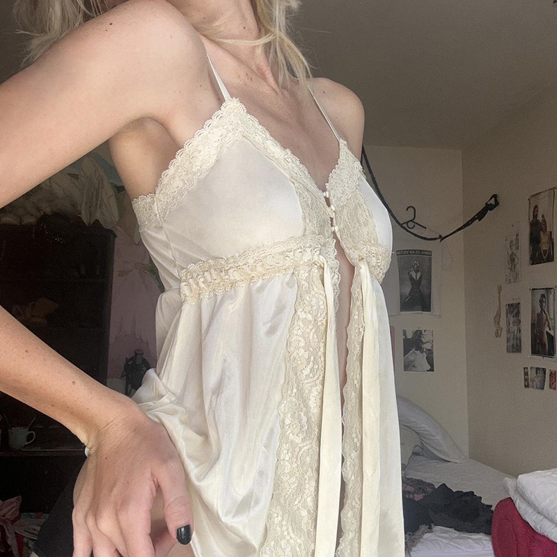 Ribbon Trim Contrast Clasp Slit Sling