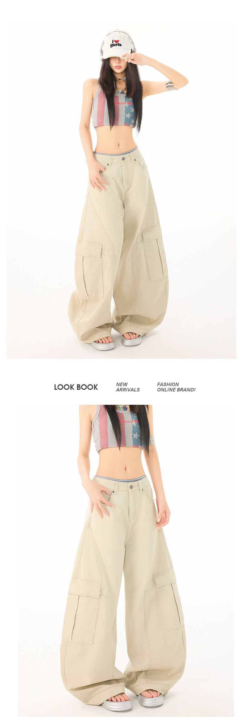Women's Pants Wide Leg Denim Trousers with Cool Style and Summer Loose Fit