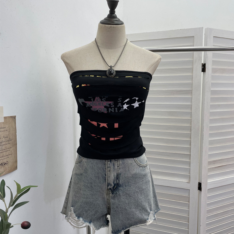 Bardot Cutout Patterned Bandeau Vest