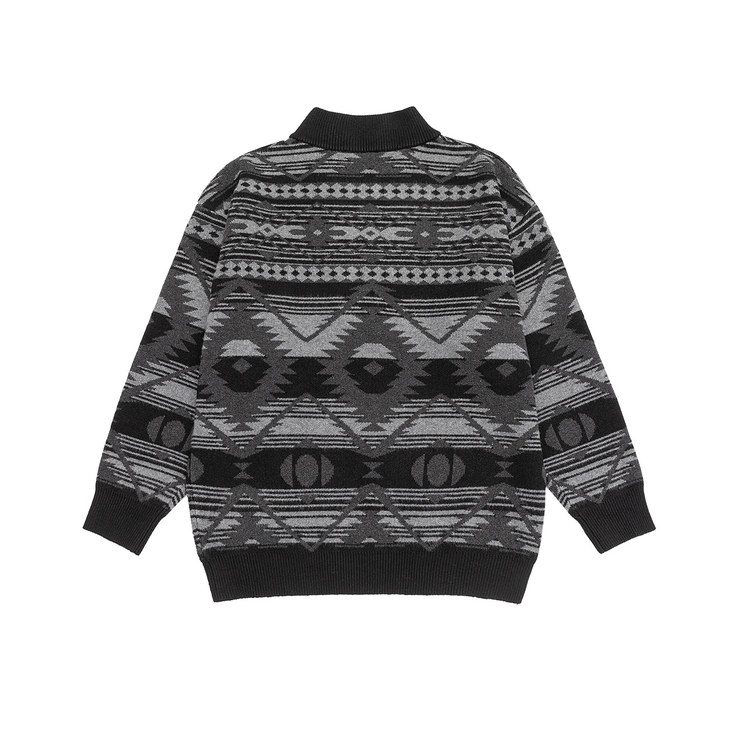 Oversized High Neck Knitted Buttoned Cardigan