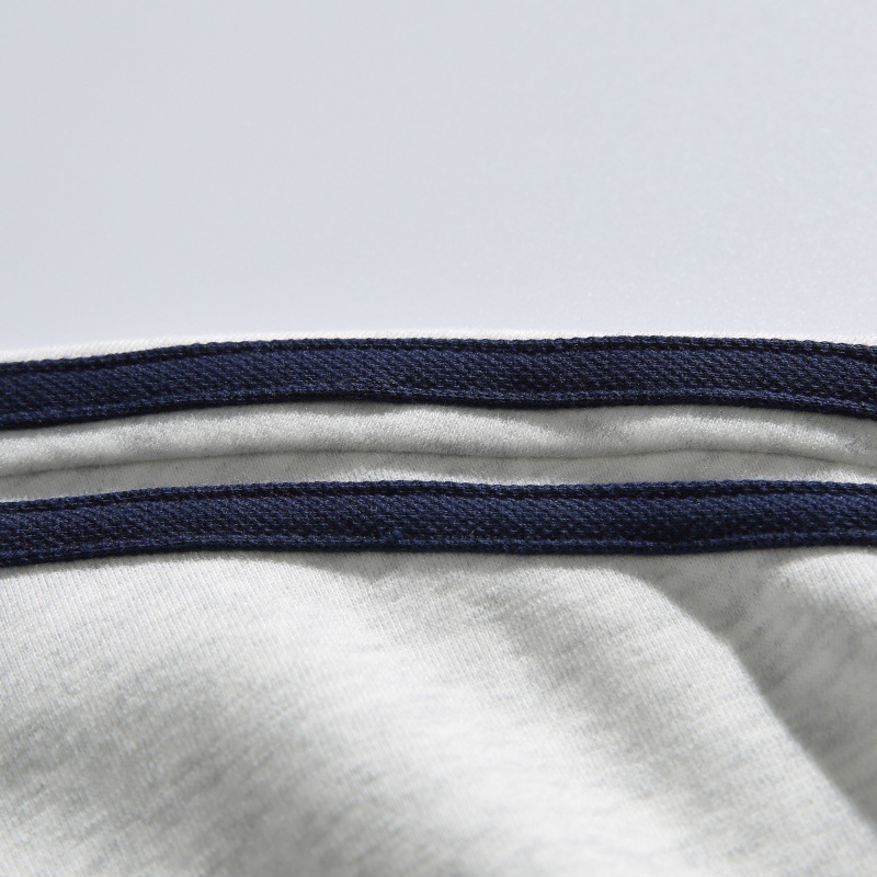Oversized Cotton Twin Band Mock Neck Hoodie