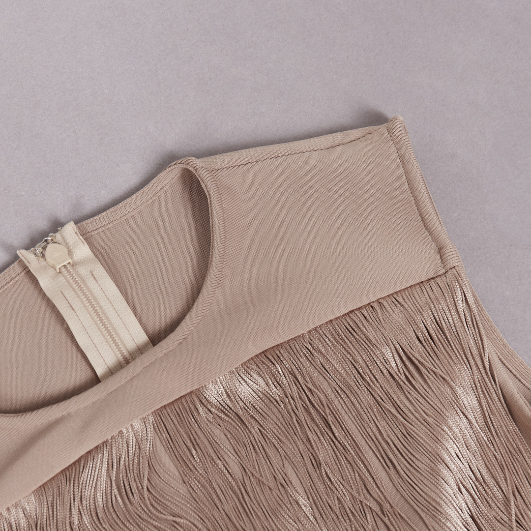 Solid Color U-Neck High Waist Straight Skirt