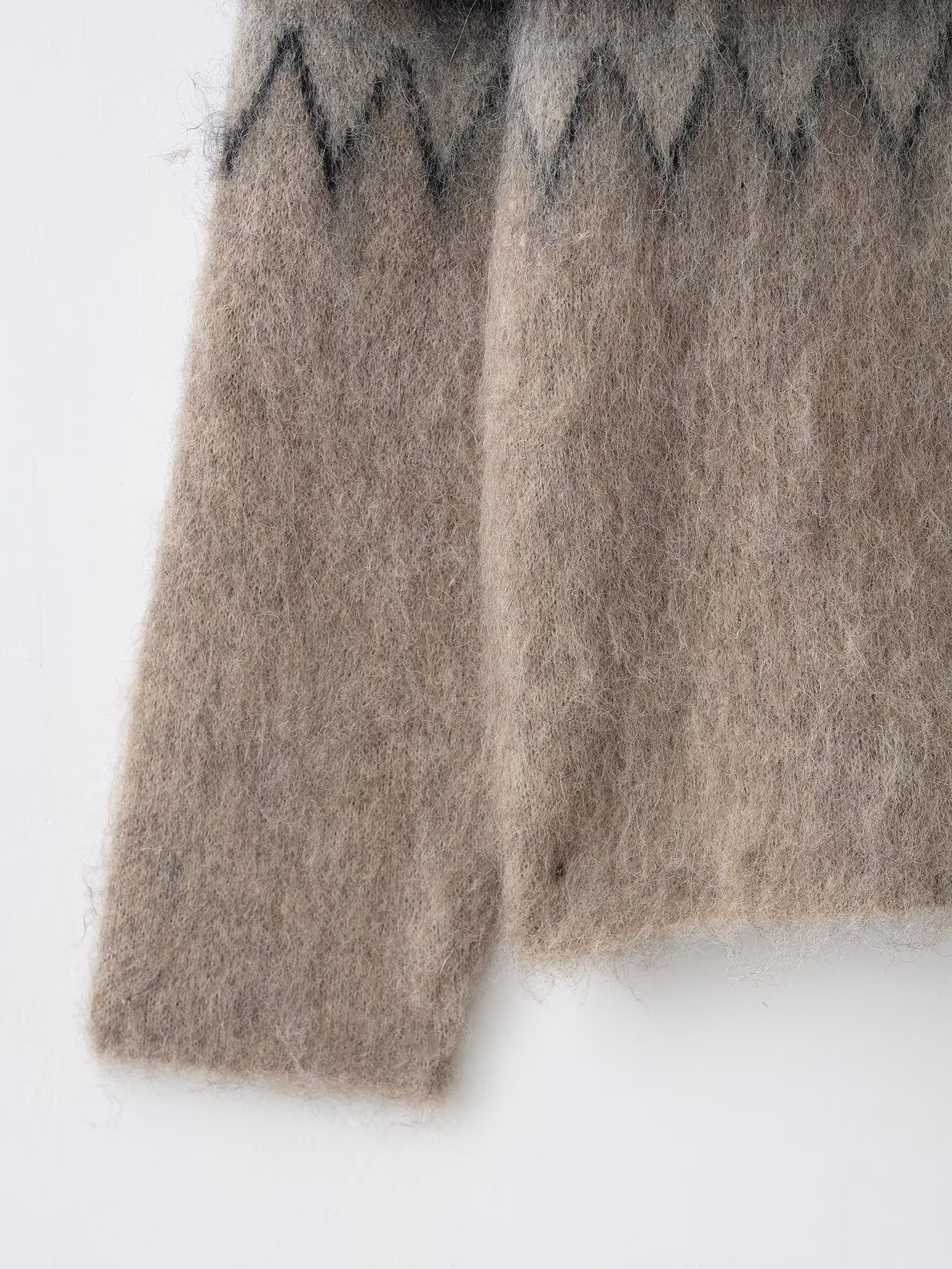Jacquard Knitted Shirt with Brushing Effect