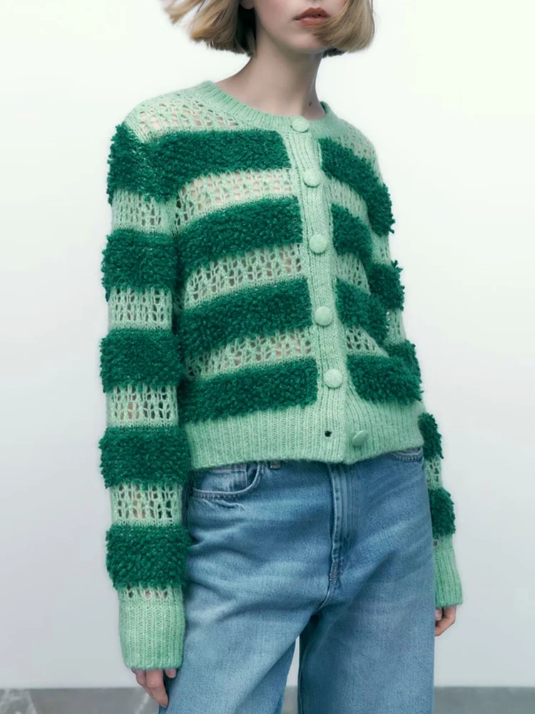 Ladies Fitted Polyester Cardigan Buttoned Front