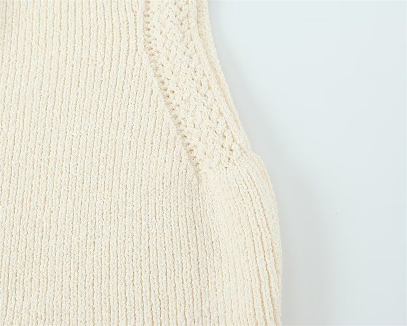 Ladies Japanese Spliced Button Placket Tank Top